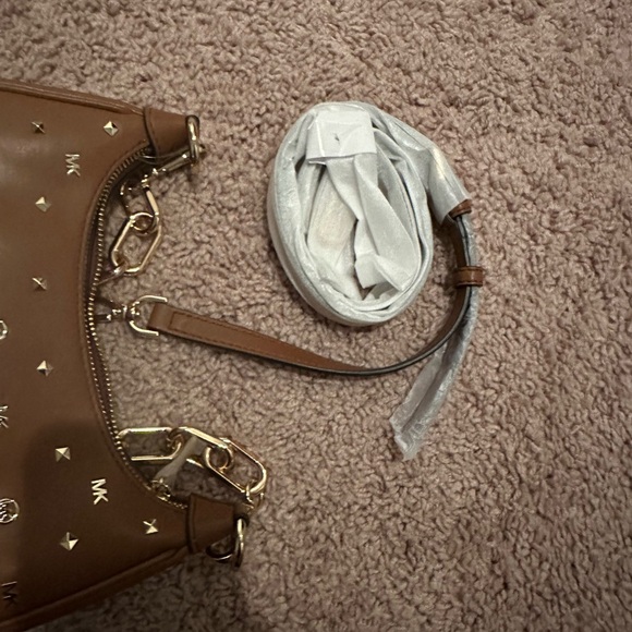 Michael Kors Brown and Gold Studded Shoulder Bag - Picture 3 of 3